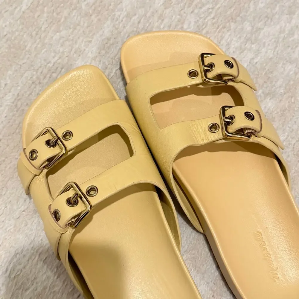 NEW Madewell The Cambrea Double-Strap Sandal in Yellow Clay Size 7
